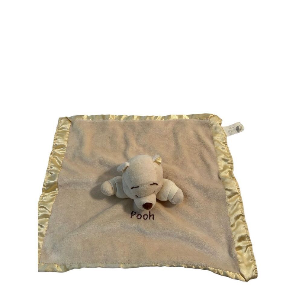 Disney Winnie Pooh yellow lovey replacement‎ blankie (stains on back) rattles
